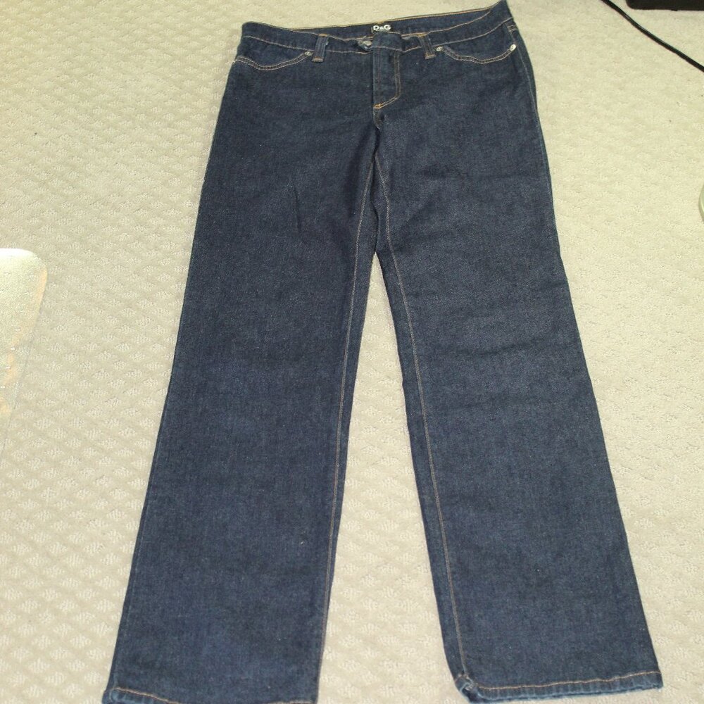 Dolce Gabbana Jeans Woman 30 Blue Ittierre High Rise D&G Straight Stretch